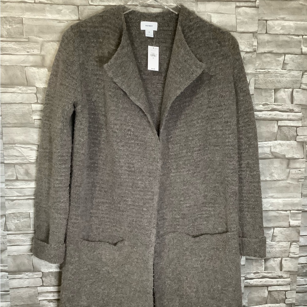 Old Navy XS oversized mushroom cardigan coat. NWT (C005)